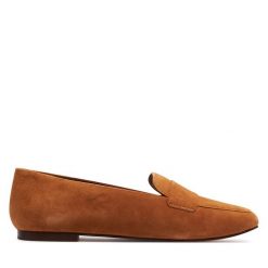 Lordsy Geox. Brązowe półbuty damskie Geox, bez wzorów, bez obcasa, bez zapięcia. Za 519.99 zł.