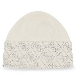 Czapka Guess. Białe czapki damskie Guess, na zimę, z aplikacjami. Za 192.99 zł.