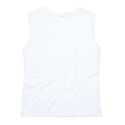 Koszulka Bez Rękawów Dla Pań. Białe koszulki damskie MANTIS, bez wzorów, bez kołnierzyka, bez ramiączek. Za 52.99 zł.