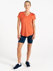 Dare 2b Koszulka sportowa "Vigilant Tee" w kolorze pomarańczowym rozmiar: 42. Pomarańczowe koszulki sportowe damskie Dare 2b, bez wzorów, z materiału, bez ramiączek, outdoorowe. Za 61.46 zł.