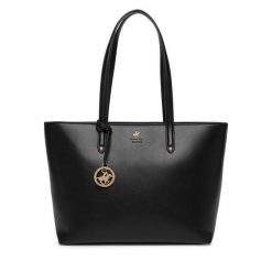 Torebka Beverly Hills Polo Club. Czarne shopper bag Beverly Hills Polo Club, bez wzorów, bez dodatków. Za 229.99 zł.