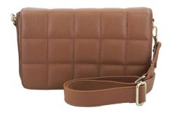 Pikowana listonoszka skórzana BARBERINI'S j. brązowa 932-12. Brązowe shopper bag Barberinis, bez wzorów, ze skóry, małe, bez dodatków. Za 289.99 zł.