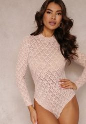 Różowe Body Koronkowe Dorandros. Czerwone body i gorsety Renee, bez wzorów, z koronki. Za 74.99 zł.