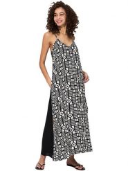 Aller Simplement Sukienka w kolorze czarno-białym rozmiar: 34-40. Czarne sukienki damskie Aller Simplement, bez wzorów, z wiskozy, bez ramiączek. Za 78.99 zł.