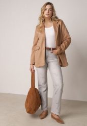 Jasnoszare Jeansy z Bawełną i Wysokim Stanem o Prostym Kroju z Przetarciam Vimariella. Szare jeansy damskie Born2be, z podwyższonym stanem. Za 139.99 zł.