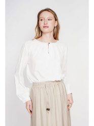 Le Jardin du Lin Lniana bluzka w kolorze białym rozmiar: 42. Białe bluzki damskie Le jardin du lin, bez wzorów, ze lnu, bez kołnierzyka, bez ramiączek. Za 108.99 zł.