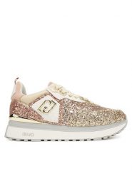 Liu Jo Sneakersy Maxi Wonder 01 BF5009 TX007 Złoty. Żółte obuwie sportowe damskie Liu Jo, ze skóry, bez zapięcia. Za 529.99 zł.