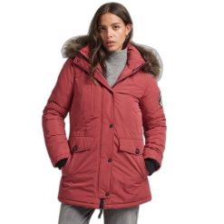 Parka damska Superdry Ashley Everest. Czerwone parki damskie Superdry, na zimę, bez kaptura. Za 760.40 zł.