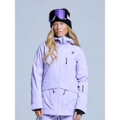 Kurtka narciarska - Damska - Hardshell - Freeride 3L - Liliowa. Fioletowe kurtki damskie POEDERBAAS, na zimę, l, bez wzorów, z hardshellu, bez kaptura. Za 1,566.52 zł.