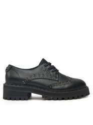 TWINSET Oxfordy 242TGT106 Czarny. Czarne półbuty damskie Twinset, bez wzorów, ze skóry, bez obcasa, bez zapięcia. Za 529.99 zł.