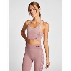 Stanik fitness cardio Hummel hmlClea. Fioletowe koszulki sportowe damskie Hummel, xs, bez wzorów, bez ramiączek, na fitness i siłownię. Za 161.50 zł.
