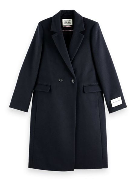 Scotch & Soda Płaszcz przejściowy w kolorze granatowym rozmiar: XL. Niebieskie płaszcze damskie Scotch & Soda, xl, bez wzorów, z wełny, bez kaptura. Za 457.95 zł.