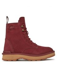 Sorel Botki Hi-Line™ Lace NL4879-681 Czerwony. Czerwone botki damskie Sorel, ze skóry, bez obcasa, na płaskiej podeszwie, bez zapięcia. Za 709.99 zł.