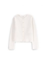 Coccodrillo Kardigan WC5172201EJG Écru Regular Fit. Swetry dziewczęce COCCODRILLO, bez wzorów, z bawełny, bez kołnierzyka, bez ramiączek. Za 69.99 zł.