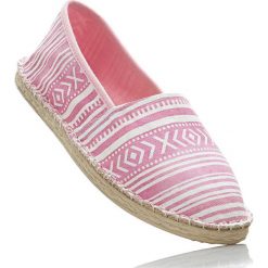 Espadryle bonprix różowo-biały wzorzysty. Białe balerinki damskie bonprix. Za 21.99 zł.