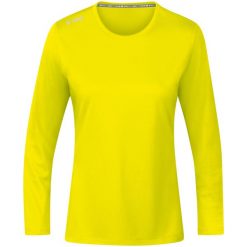 Koszulka z długim rękawem dla kobiet Jako Run 2.0. Żółte koszulki damskie JAKO, bez wzorów, bez kołnierzyka, bez ramiączek. Za 190.00 zł.