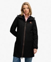 Superdry Długa Kurtka Wiatrówka Loose Fit z Recyklingowanego Poliestru. Czarne kurtki damskie Superdry, bez wzorów, z materiału. Za 341.00 zł.