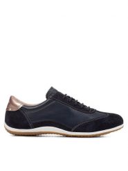 Geox Sneakersy D Vega D3509A 022Y3 C4264 Granatowy. Niebieskie obuwie sportowe damskie Geox, ze skóry, bez zapięcia. Za 369.99 zł.