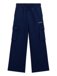 Guess Spodnie dresowe J5BQ13 KCKF2 Granatowy Relaxed Fit. Niebieskie spodnie dresowe dziewczęce Guess, z aplikacjami, z bawełny. Za 159.99 zł.