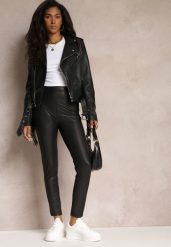 Czarne Legginsy High Waist z Ekoskóry Wasica. Czarne legginsy damskie Renee, l, bez wzorów, z jeansu. Za 59.99 zł.