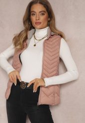 Różowa Kamizelka Phoebele. Czerwone kamizelki damskie Renee, na jesień, l, bez wzorów. Za 119.99 zł.