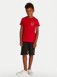 Tommy Hilfiger T-Shirt KB0KB09536 D Czerwony Regular Fit. Czerwone t-shirty i koszulki chłopięce Tommy Hilfiger, bez wzorów, z bawełny, bez kołnierzyka, bez ramiączek. Za 79.99 zł.