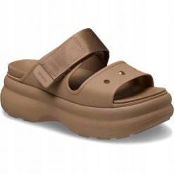 Sandały Dla Kobiet Crocs Soho Two Strap Sandal. Brązowe sandały damskie Crocs, bez wzorów, z materiału, bez obcasa, na platformie, bez zapięcia. Za 289.99 zł.