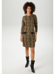 Aniston Sukienka w kolorze jasnobrązowo-czarnym rozmiar: 42. Brązowe sukienki damskie Aniston, bez wzorów, bez ramiączek. Za 100.52 zł.