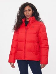 Tommy Jeans Kurtka zimowa DW0DW15963 Czerwony Regular Fit. Czerwone kurtki damskie Tommy Jeans, na zimę, m, bez wzorów, z jeansu, bez kaptura. Za 769.99 zł.