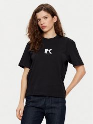 Karl Lagerfeld Jeans T-Shirt A1W17031 Czarny Regular Fit. Czarne t-shirty damskie Karl Lagerfeld Jeans, xs, bez wzorów, z bawełny, bez kołnierzyka. Za 157.99 zł.