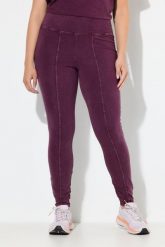 Damskie Legginsy styl vintage wąskie nogawki wysoki stan kieszeń. Czerwone legginsy damskie Ulla Popken, plus size, bez wzorów, z bawełny. Za 239.99 zł.