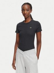 Lacoste T-Shirt TF5538 Szary Regular Fit. Szare t-shirty damskie Lacoste, bez wzorów, z bawełny, bez kołnierzyka. Za 296.99 zł.