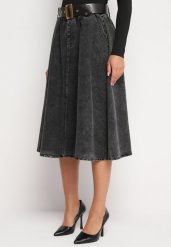 Czarna Jeansowa Spódnica Midi z Paskiem Suera. Czarne spódnice damskie Born2be, l, bez wzorów, z jeansu, midi. Za 139.99 zł.