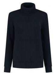 TRAVELIN' Sweter "Boda" w kolorze granatowym rozmiar: XL. Niebieskie golfy damskie Travelin', xl, bez wzorów, z wełny, bez ramiączek. Za 266.03 zł.