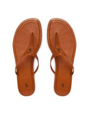 Polo Ralph Lauren Japonki 818P08374002 Brązowy. Brązowe klapki damskie Polo Ralph Lauren, bez wzorów, ze skóry, bez obcasa, bez zapięcia. Za 1,239.00 zł.