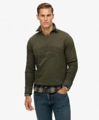 Superdry Bluza Athletic z tłoczonym logo z bawełny organicznej. Zielone bluzy damskie Superdry, xl, z aplikacjami, z bawełny, bez kaptura. Za 336.55 zł.