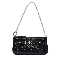 Torebka Armani Exchange. Czarne torebki wieczorowe damskie Armani Exchange, bez wzorów, bez dodatków. Za 479.99 zł.