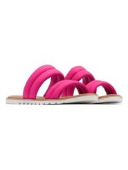 Sorel Skórzane klapki "Ella II" w kolorze różowym rozmiar: 37,5. Różowe klapki damskie Sorel, bez wzorów, z otwartym noskiem, bez obcasa, bez zapięcia. Za 97.51 zł.