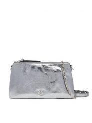 PINKO Torebka Double Mini Al 25-26 PLTT 105359 A2OT Srebrny. Szare torebki klasyczne damskie Pinko, ze skóry, bez dodatków. Za 1,379.00 zł.