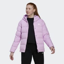 Damska kurtka puchowa adidas Helionic. Czerwone kurtki damskie Adidas, na zimę, s, bez wzorów, z puchu, z kapturem. Za 601.50 zł.