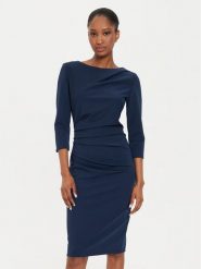 Rinascimento Sukienka koktajlowa CFC0121014003 Granatowy Regular Fit. Niebieskie sukienki damskie Rinascimento, bez wzorów, z syntetyku, wizytowe, bez ramiączek. Za 319.99 zł.