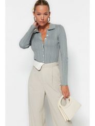 Trendyol Kardigan w kolorze szarym rozmiar: S. Szare kardigany damskie Trendyol, s, bez wzorów, prążkowane. Za 65.99 zł.