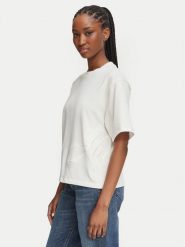 HUGO T-Shirt Duslant 50570677 Biały Oversize. Białe t-shirty damskie Hugo, s, bez wzorów, z bawełny, bez kołnierzyka. Za 349.99 zł.