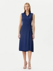 Rinascimento Sukienka koszulowa CFC0122479003 Granatowy Regular Fit. Niebieskie sukienki damskie Rinascimento, bez wzorów, z syntetyku, bez ramiączek. Za 359.99 zł.