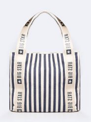 BIG STAR Shopper bag w kolorze kremowo-granatowym - 50 x 40 cm rozmiar: onesize. Brązowe shopper bag Big Star, bez wzorów, z materiału, na ramię, bez dodatków. Za 129.99 zł.
