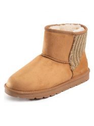 ISLAND BOOT Botki zimowe "Tenny" w kolorze jasnobrązowym rozmiar: 41. Brązowe botki damskie Island Boot, na zimę, z materiału, bez obcasa, bez zapięcia. Za 119.12 zł.