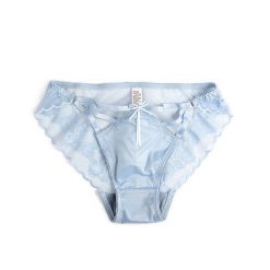 Figi z paseczkami z gładkiej tkaniny na co dzień Manlia. Niebieskie figi Intica, bez wzorów, z materiału. Za 69.00 zł.