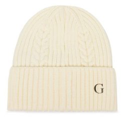 Czapka Guess. Białe czapki damskie Guess, na zimę, z aplikacjami. Za 159.99 zł.