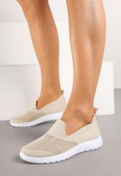 Beżowe Tenisówki z Elastyczną Cholewką Arnta. Brązowe obuwie sportowe damskie Born2be, na lato, z jeansu, bez zapięcia, tenisowe. Za 64.99 zł.