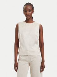 Guess Bluzka W6GH57 W2037 Beżowy Regular Fit. Brązowe bluzki damskie Guess, xl, z aplikacjami, z syntetyku, bez kołnierzyka, bez ramiączek. Za 344.99 zł.